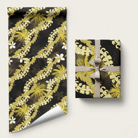 Puakenikeni Maile Lei Wrapping Paper Frangipani Yellow Tropical Leaves LT01 58" × 23" Yellow - Polynesian Pride