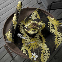Puakenikeni Maile Lei Wrapping Paper Frangipani Yellow Tropical Leaves LT01 - Polynesian Pride