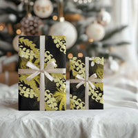 Puakenikeni Maile Lei Wrapping Paper Frangipani Yellow Tropical Leaves LT01 - Polynesian Pride