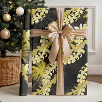 Puakenikeni Maile Lei Wrapping Paper Frangipani Yellow Tropical Leaves LT01 - Polynesian Pride