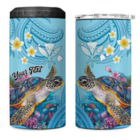 Personalized Hawaii Sea Turtle 4 in 1 Can Cooler Tumbler Hawaii Map Ocean Vibes LT01 One Size: 16 oz Blue - Polynesian Pride