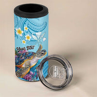 Personalized Hawaii Sea Turtle 4 in 1 Can Cooler Tumbler Hawaii Map Ocean Vibes LT01 - Polynesian Pride
