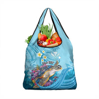 Personalized Hawaii Sea Turtle Grocery Bag Hawaii Map Ocean Vibes LT01 1-pack One Size Blue - Polynesian Pride