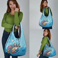 Personalized Hawaii Sea Turtle Grocery Bag Hawaii Map Ocean Vibes LT01 - Polynesian Pride