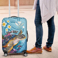 Personalized Hawaii Sea Turtle Luggage Cover Hawaii Map Ocean Vibes