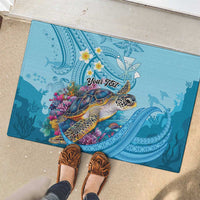 Personalized Hawaii Sea Turtle Rubber Doormat Hawaii Map Ocean Vibes