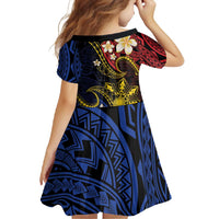 Philippines Spirit Tribal Sun Plumeria Family Matching Mermaid Dress and Hawaiian Shirt Red And Blue Polynesian Pattern