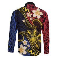Philippines Spirit Tribal Sun Plumeria Family Matching Summer Maxi Dress and Hawaiian Shirt Red And Blue Polynesian Pattern