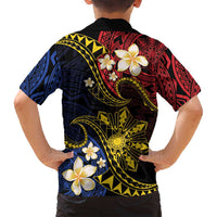 Philippines Spirit Tribal Sun Plumeria Family Matching Tank Maxi Dress and Hawaiian Shirt Red And Blue Polynesian Pattern