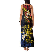 Philippines Spirit Tribal Sun Plumeria Family Matching Tank Maxi Dress and Hawaiian Shirt Red And Blue Polynesian Pattern