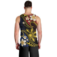 Philippines Spirit Tribal Sun Plumeria Men Tank Top Red And Blue Polynesian Pattern