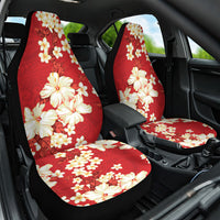 Hawaii Hibiscus Plumeria Red Car Seat Cover Polynesian Pattern