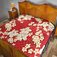 Hawaii Hibiscus Plumeria Red Quilt Polynesian Pattern
