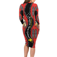 Papua New Guinea 50th Independence Family Matching Long Sleeve Bodycon Dress and Hawaiian Shirt PNG Batik Pattern - Polynesian Pride