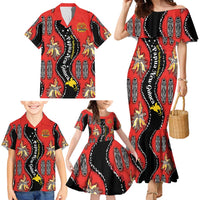 Papua New Guinea 50th Independence Family Matching Mermaid Dress and Hawaiian Shirt PNG Batik Pattern - Polynesian Pride