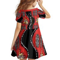 Papua New Guinea 50th Independence Kid Short Sleeve Dress PNG Batik Pattern LT01 - Polynesian Pride