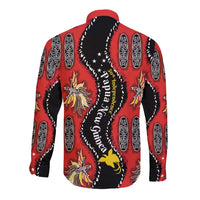 Papua New Guinea 50th Independence Long Sleeve Button Shirt PNG Batik Pattern - Polynesian Pride
