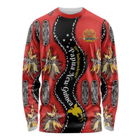 Papua New Guinea 50th Independence Long Sleeve Shirt PNG Batik Pattern - Polynesian Pride