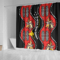 Papua New Guinea 50th Independence Shower Curtain PNG Batik Pattern - Polynesian Pride