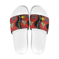 Papua New Guinea 50th Independence Slide Sandals PNG Batik Pattern - Polynesian Pride