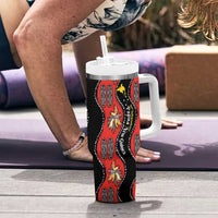 Papua New Guinea 50th Independence Tumbler With Handle PNG Batik Pattern - Polynesian Pride