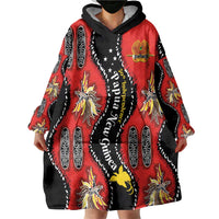 Papua New Guinea 50th Independence Wearable Blanket Hoodie PNG Batik Pattern - Polynesian Pride