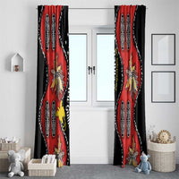 Papua New Guinea 50th Independence Window Curtain PNG Batik Pattern - Polynesian Pride