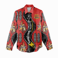 Papua New Guinea 50th Independence Women Casual Shirt PNG Batik Pattern - Polynesian Pride