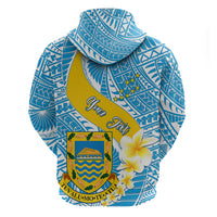 Personalised Tuvalu Independence Day Hoodie Plumeria 45th Anniversary LT01 - Polynesian Pride