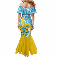 Personalised Tuvalu Independence Day Mermaid Dress Plumeria 45th Anniversary LT01 - Polynesian Pride