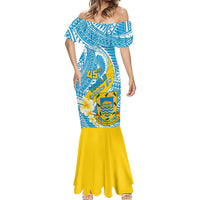 Personalised Tuvalu Independence Day Mermaid Dress Plumeria 45th Anniversary LT01 - Polynesian Pride