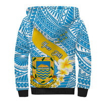 Personalised Tuvalu Independence Day Sherpa Hoodie Plumeria 45th Anniversary LT01 - Polynesian Pride