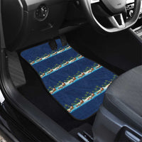 Hawaii Santa Riding Sea Turtle Car Mats Mele Kalikimaka Polynesian Pattern LT01 - Polynesian Pride