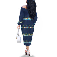 Hawaii Santa Riding Sea Turtle Family Matching Off The Shoulder Long Sleeve Dress and Hawaiian Shirt Mele Kalikimaka Polynesian Pattern - Polynesian Pride