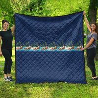 Hawaii Santa Riding Sea Turtle Quilt Mele Kalikimaka Polynesian Pattern LT01 - Polynesian Pride