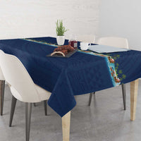 Hawaii Santa Riding Sea Turtle Tablecloth Mele Kalikimaka Polynesian Pattern LT01 - Polynesian Pride