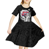 Personalized Hawaii King Kamehameha Kid Short Sleeve Dress Flag Polynesian Pattern LT01 - Polynesian Pride