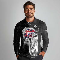 Personalized Hawaii King Kamehameha Long Sleeve Polo Shirt Flag Polynesian Pattern LT01 - Polynesian Pride
