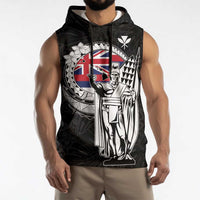 Personalized Hawaii King Kamehameha Sleeveless Hoodie Flag Polynesian Pattern