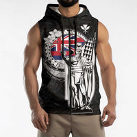 Personalized Hawaii King Kamehameha Sleeveless Zip Hoodie Flag Polynesian Pattern LT01 - Polynesian Pride