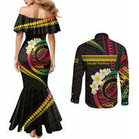 Vanuatu Independence Day Couples Matching Mermaid Dress and Long Sleeve Button Shirt Yumi 46th Hapi Indipendens Dei LT01 - Polynesian Pride