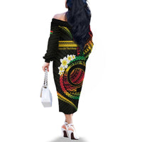 Vanuatu Independence Day Family Matching Off The Shoulder Long Sleeve Dress and Hawaiian Shirt Yumi 45th Hapi Indipendens Dei LT01