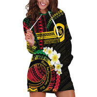 Vanuatu Independence Day Hoodie Dress Yumi 46th Hapi Indipendens Dei LT01 Black - Polynesian Pride