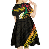 Vanuatu Independence Day Kid Short Sleeve Dress Yumi 46th Hapi Indipendens Dei LT01 - Polynesian Pride