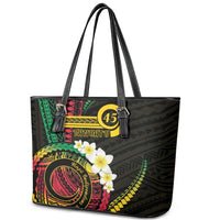 Vanuatu Independence Day Leather Tote Bag Yumi 45th Hapi Indipendens Dei LT01