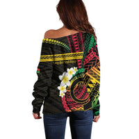 Vanuatu Independence Day Off Shoulder Sweater Yumi 46th Hapi Indipendens Dei LT01 - Polynesian Pride