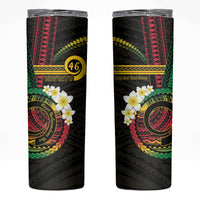 Vanuatu Independence Day Skinny Tumbler Yumi 46th Hapi Indipendens Dei LT01 Black - Polynesian Pride