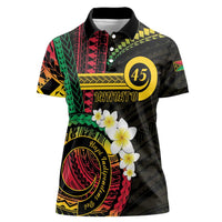 Vanuatu Independence Day Women Polo Shirt Yumi 46th Hapi Indipendens Dei LT01 Female Black - Polynesian Pride