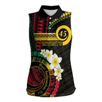 Vanuatu Independence Day Women Sleeveless Polo Shirt Yumi 46th Hapi Indipendens Dei LT01 Female Black - Polynesian Pride