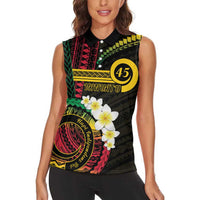 Vanuatu Independence Day Women Sleeveless Polo Shirt Yumi 46th Hapi Indipendens Dei LT01 - Polynesian Pride